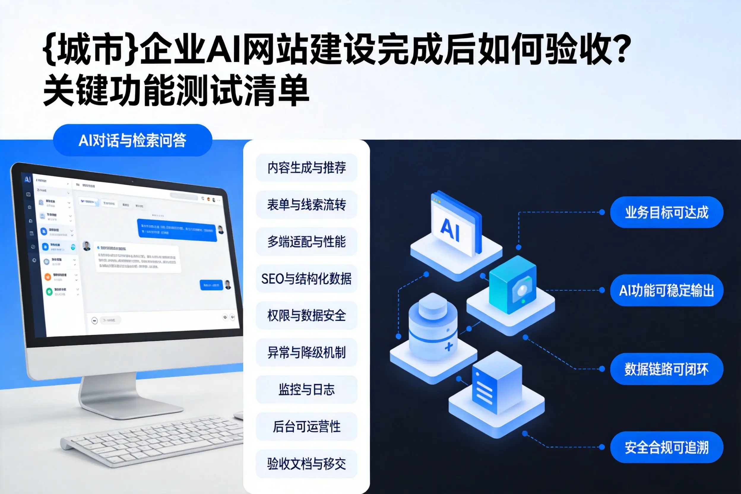 芜湖企业AI网站建设完成后如何验收？关键功能测试清单