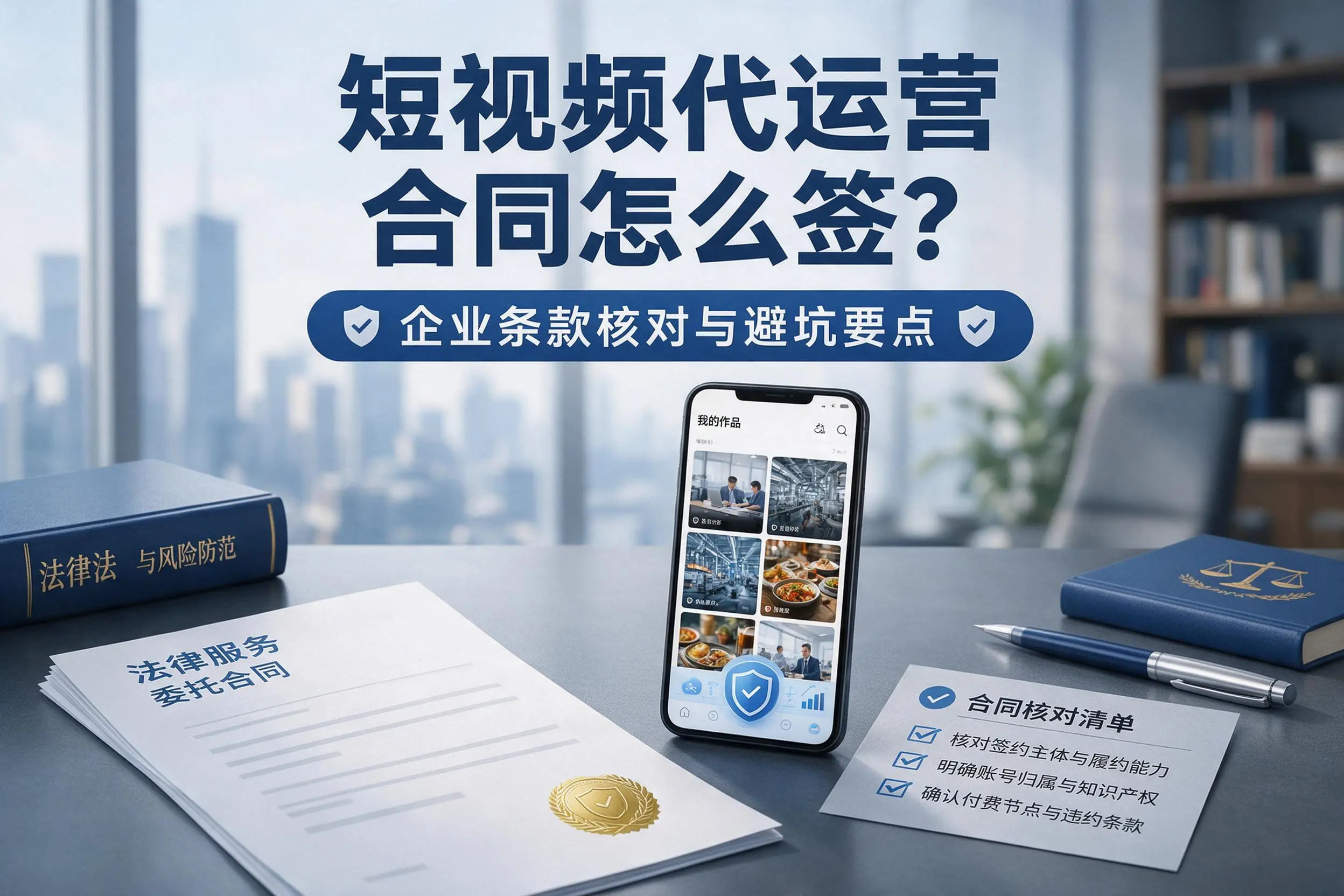 短视频代运营合同怎么签?芜湖企业条款核对与避坑要点