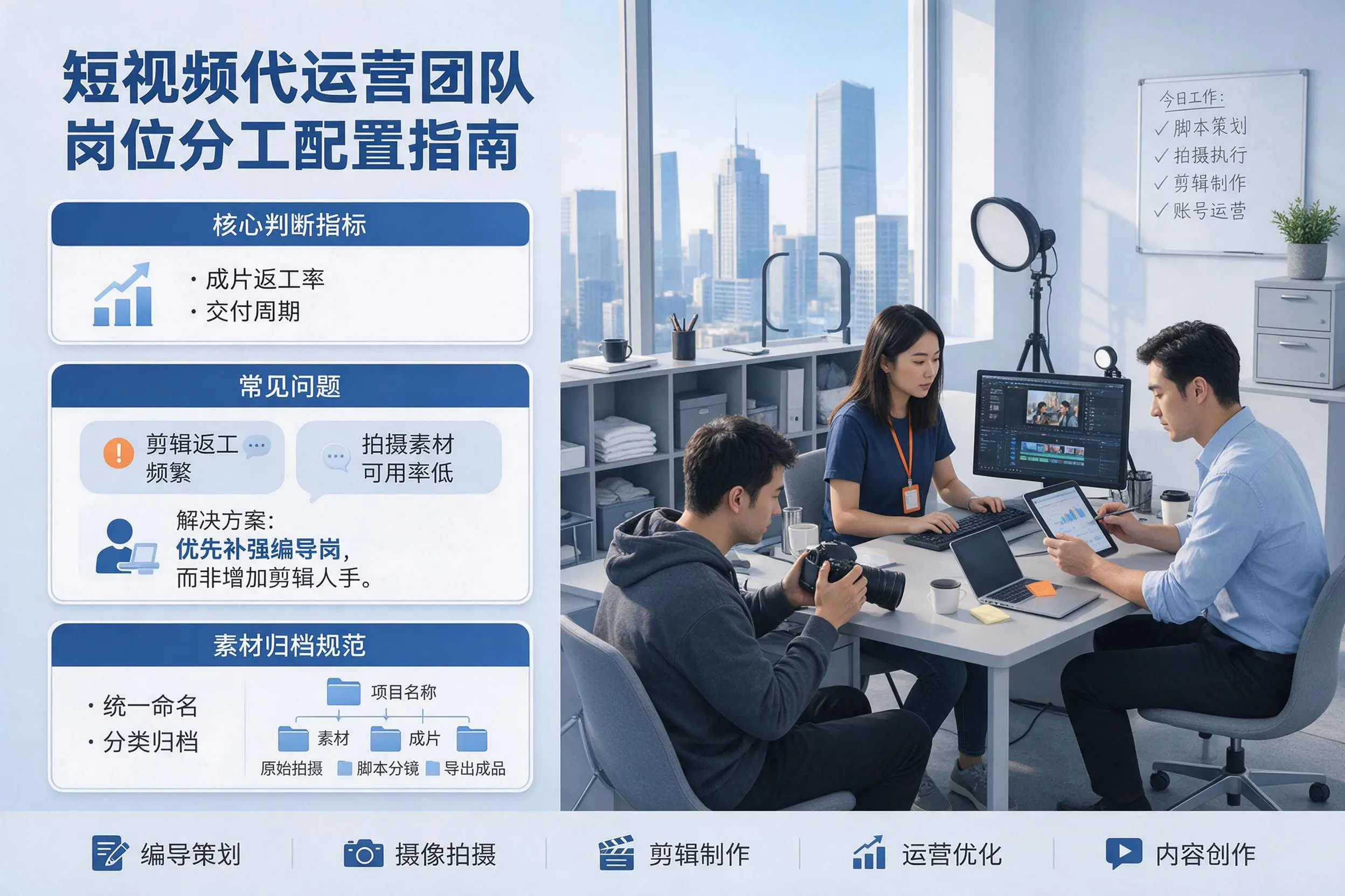 短视频代运营团队如何配置?芜湖企业岗位分工科普说明
