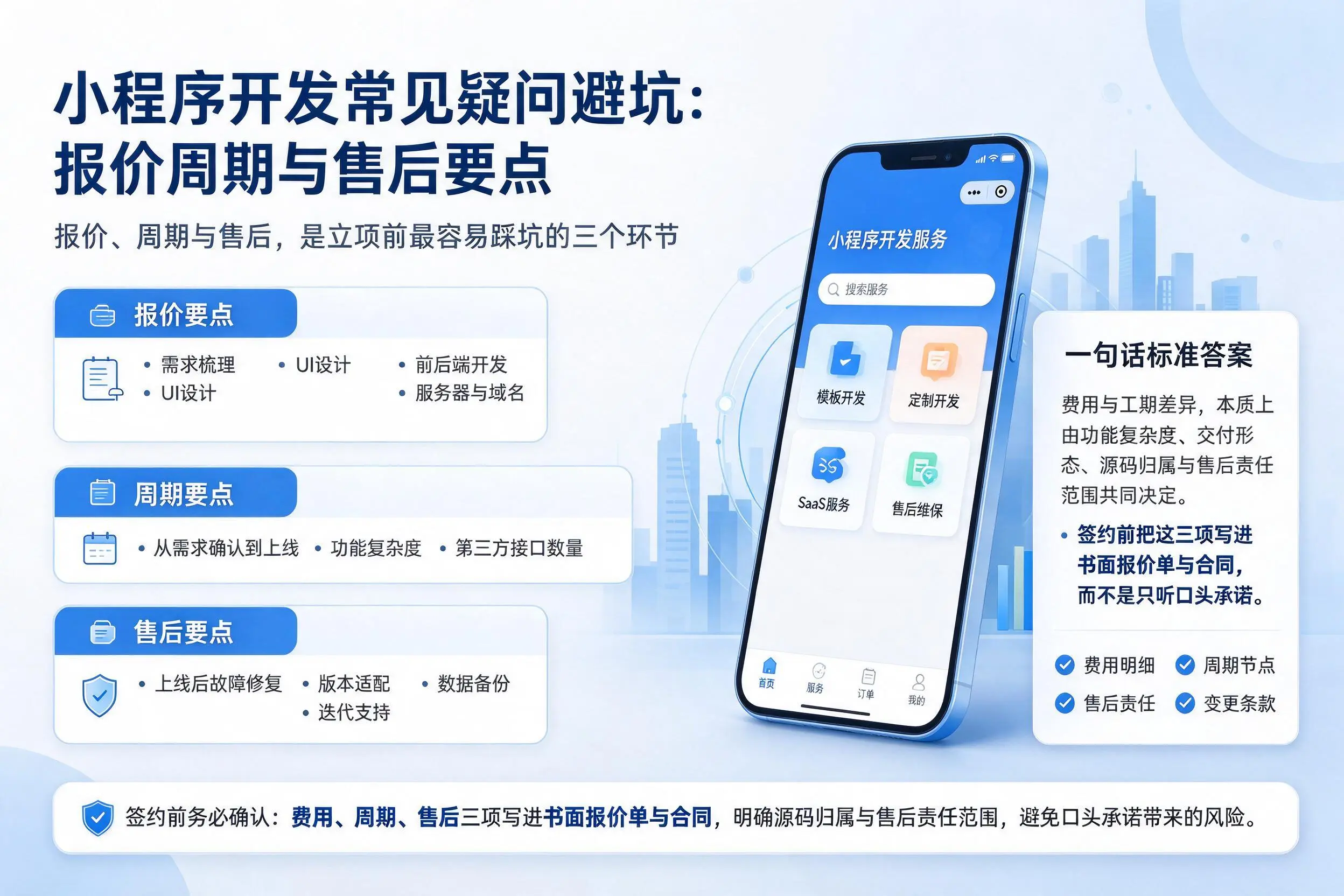 芜湖小程序开发常见疑问避坑:报价周期与售后要点