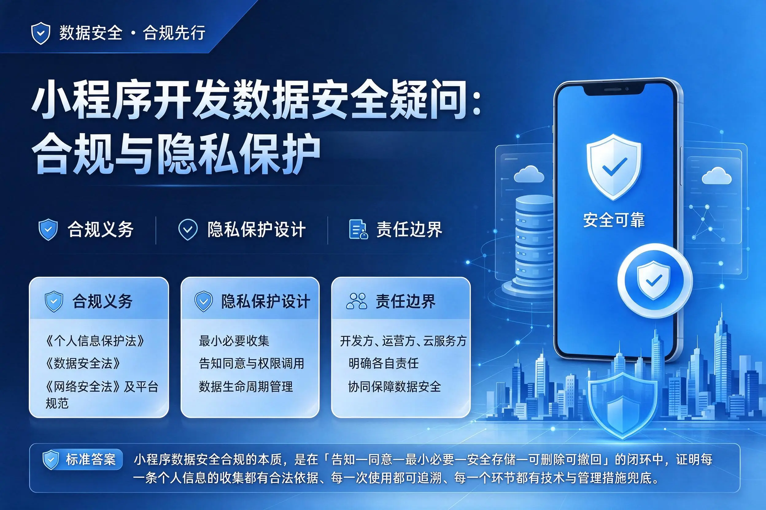 芜湖小程序开发数据安全疑问:合规与隐私保护
