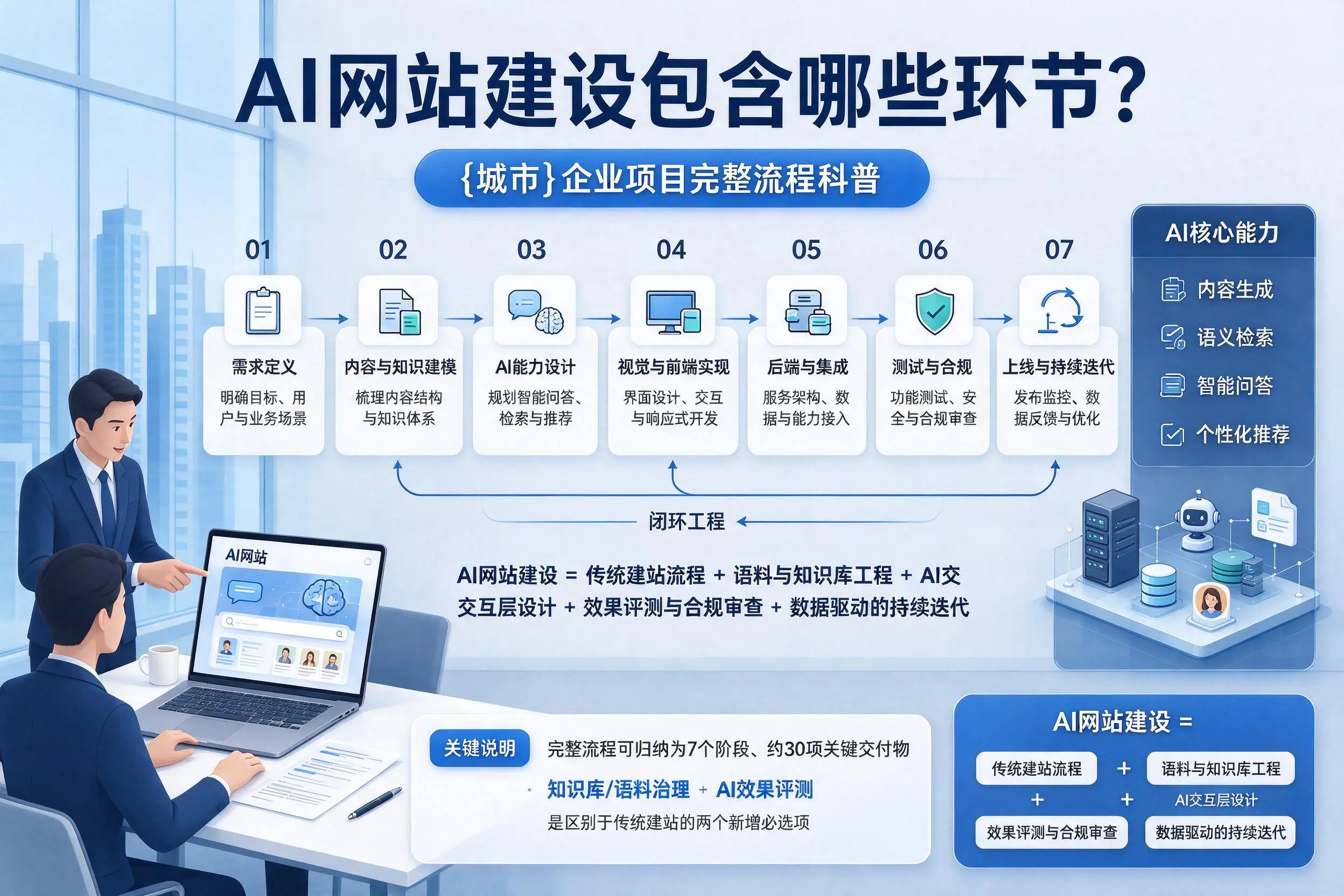 AI网站建设包含哪些环节？芜湖企业项目完整流程科普