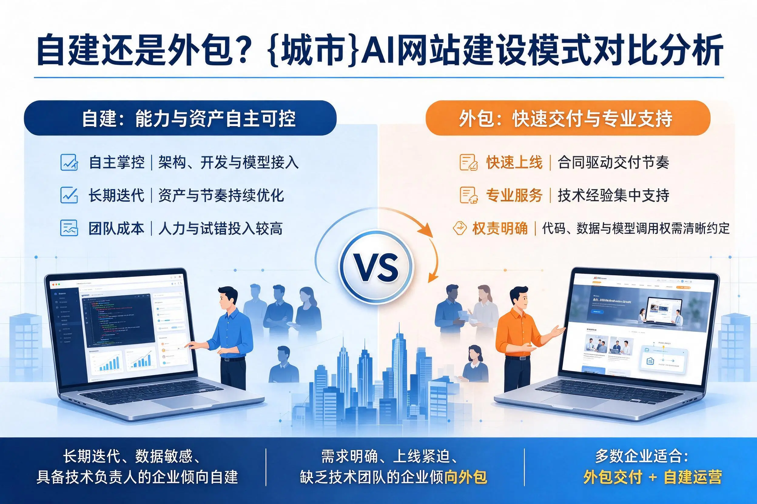 自建还是外包？芜湖AI网站建设模式对比分析